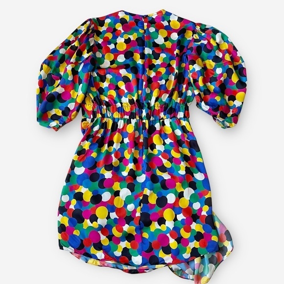 Rhode Pia Printed Georgette Minidress Puff Sleeve Ruched Size S - Picture 10 of 16